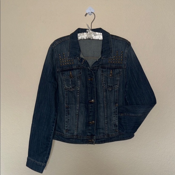 a.n.a | Jackets & Coats | Ana Blue Denim Jacket With Gold Accents ...